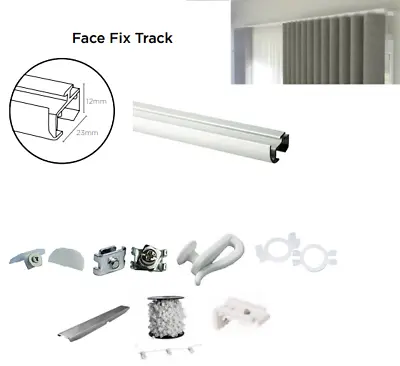 Discrete Aluminium White Face(Wall) Fix Window Curtain Tracks & Accessories • £10.99
