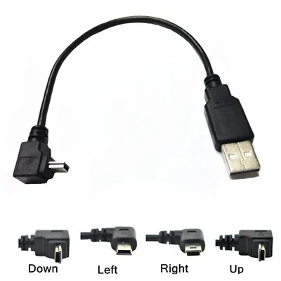 90° Angle USB 2.0 A Male To Mini B 5 Pin Right/Left/up/down Male Cable Adapter • $1.48