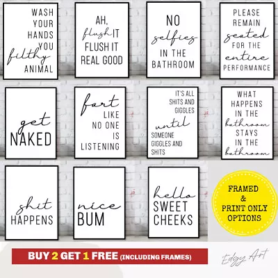 £17.99 • Buy Bathroom Print Minimalist Wall Funny Art Poster Toilet Home Picture Art Poster