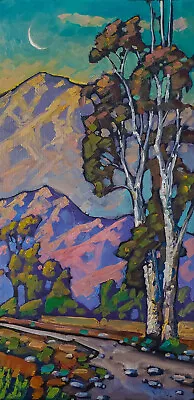 Hawkins Moon Clouds Art California Impressionism Landscape Oil Painting Canvas • $227