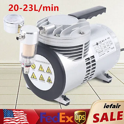 Portable Single-stage No-Oil Diaphragm Lubrication Vacuum Pump W/Vacuum Gauge • $68.40