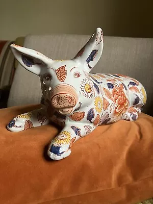 Japanese Imari Ceramic Pig Signed 33 X 14cm Vintage/Antique • £79.99