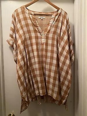 Madewell Lakeline Popover Shirt In Double-Faced Gingham 4X Pre-Owned • $20