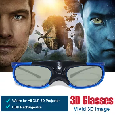 £22.94 • Buy Universal Active 3D Glasses For DLP 3D Projector BenQ Optoma HD243X HD142X Blue