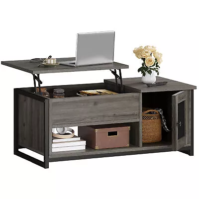 Lift Top Coffee Table With Hidden Compartment Storage And Open Shelf Living Room • $94.49