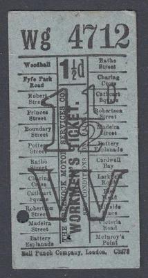 £1.99 • Buy Vintage Ticket Greenock Motor Services Bus 1.5d Workmen's Ticket Bell Punch