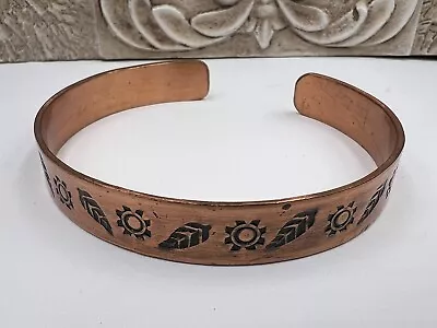 MENS Native American Vintage 11.5mm Handcrafted  Copper Cuff Bracelet Sz 9” • $29.99