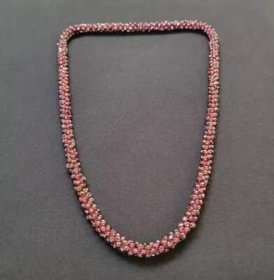 Vintage Mid-Century Bohemian Cluster Garnet Drop Necklace • $35