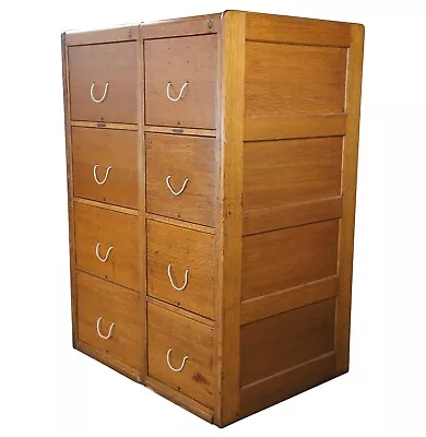 Antique Remington Rand Quartersawn Oak Library Bureau Double File Cabinets 57  • $2550
