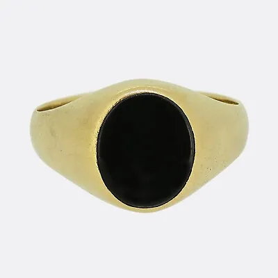 Vintage Onyx Signet Ring - 18ct Yellow Gold • £885