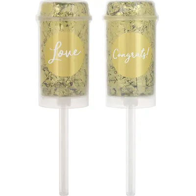 New Years Eve Party Supplies Push Up Confetti Poppers Gold X2 Pack Wedding  • $9.49