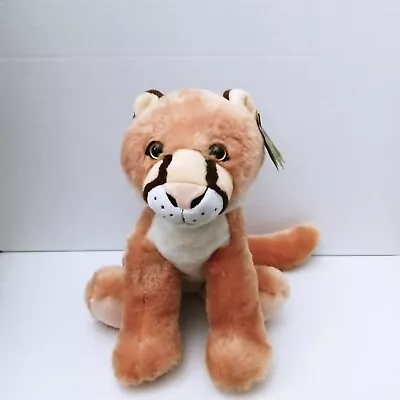 Mountain Lion Plush Stuffed Animal Petting Zoo Cougar 11  Realistic Recycled NWT • $24.90