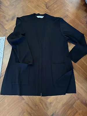 Exclusively Misook Black Classic Cardigan Open Front Designer Size M • $29