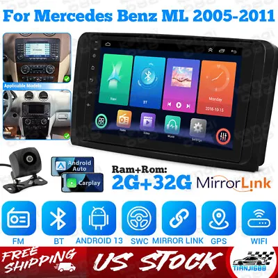 For Mercedes Benz ML/GL ML320 ML350 CarPlay Android 13 Car GPS Navi Radio Stereo • $147.50