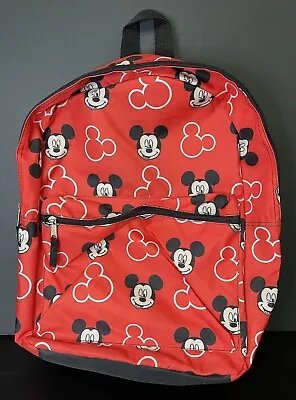 Disney Mickey Mouse Backpack “Winking Mickey Face” Red Large Backpack NWOT • $19.99