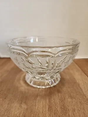 Lead Kristal Yugoslavia Zajecar Crystal Bowl Cut And Frosted Floral Footed Dish • $5