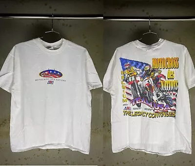 Vintage 1997 Team USA Motocross Des Nations Belgium T-Shirt Cotton Crew Neck Tee • $28.99