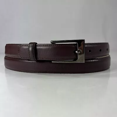 Slim Brown Genuine Leather Dress Belt - Men's Size 42 • $19