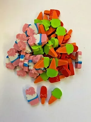 60 Mini Ice Cream Shaped Erasers Teacher Supply Sort Math Counter • $6.50