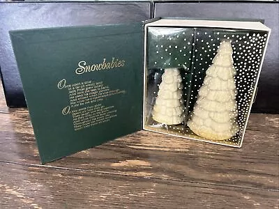 Snowbabies Frosty Forest Pine Trees 2 Large 79634 White Glitter Vintage 1986 • $24.99