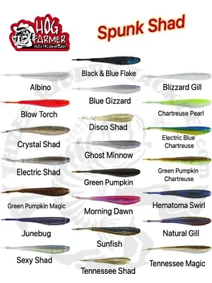 Hog Farmer Baits Spunk Shad Swimbait / Trailer - Choose Size / Color • $5.95