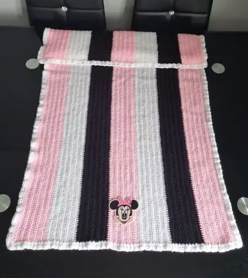 Crochet Blanket Disney Minnie Mouse Inspired Handmade Baby Crochet Blanket Pink • £15.99