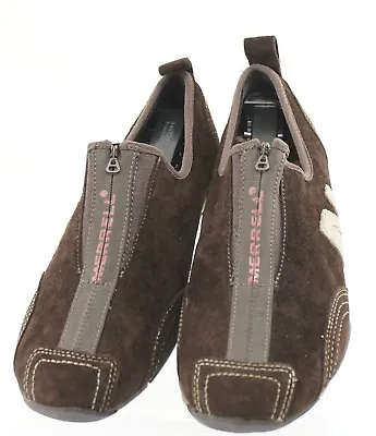 MERRELL Barrado Women's 8 Leather Chestnut Brown Suede Zip Sneaker Shoes • $24.95