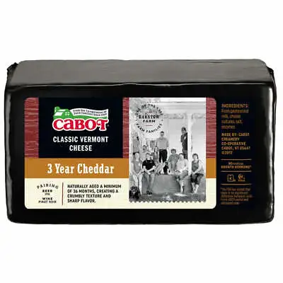 Cabot Classic Vermont 3 Year Cheddar Cheese 1.75 Lbs • $39.95