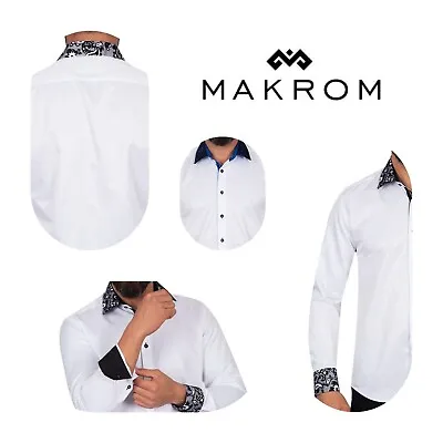 Makrom Paisley Embroidery Design Collar & Cuff Shirt   Paisley Embroidery Design • £39.99