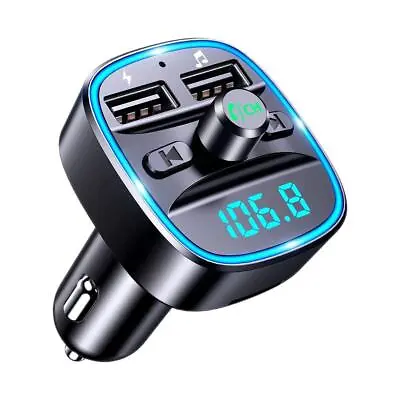 Bluetooth 5.0 Car Wireless FM Transmitter MP3 Player Radio 2USB Charger- Adapter • £3.43