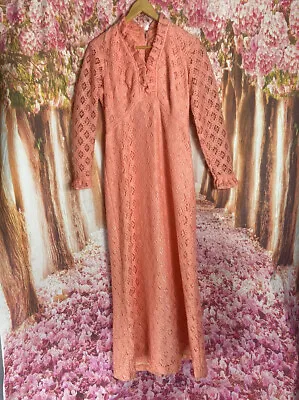 Vintage 70’s Handmade Cottage Core Praire Floral Western Dress Medium • $140