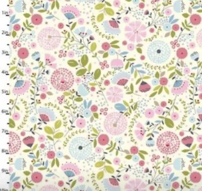 Garden Party Tea And Sympathy Cotton Fabric - Bolt End 110cm X 39cm Studio E • £5.50
