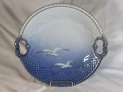 VTG B & G Copenhagen Porcelain Fish Handle Cake Plate Seagulls Denmark 10.5  • $85