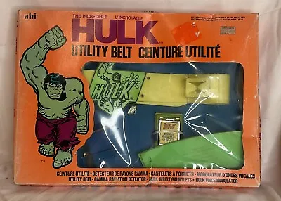 VTG AHI Incredible Hulk Utility Belt W Box Gamma Ray Detector Child Size 1978 • $125.95