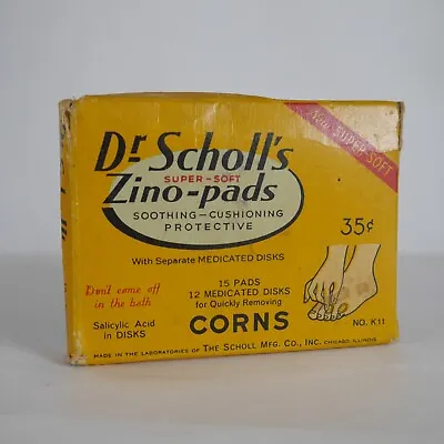 1938 Dr. Scholl's Zino-pads Advertising Box Corns Vintage Medical Medicine • $8.12