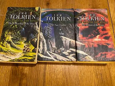 The Lord Of The Rings Trilogy Harper Collins 3 Books Fellowship Ring Two Towers • £18