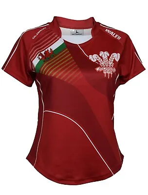 Olorun Wales Home Nations Ladies Exofit Sublimated Rugby Shirt 08-20 • £15