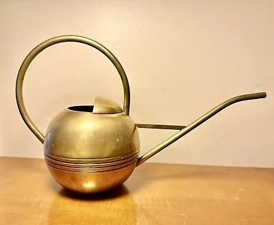 Vintage Brass Art Deco Style Globe Watering Can Made In India • $57.50