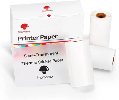 $38.08 • Buy Phomemo Semi-Transparent Sticker Thermal Paper, Self-Adhesive For For Phomemo-M0