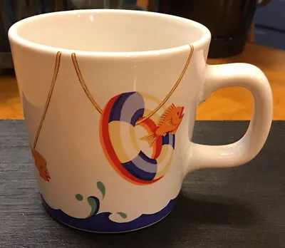 Vintage Tiffany & Co Seashore Sailboat Porcelain Coffee Tea Mug Cup Small • $19.99