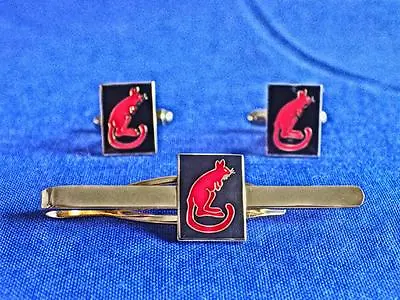 7th ARMOURED DIVISION  ( THE DESERT RATS ) CUFF LINK AND TIE GRIP / CLIP SET • £24.54