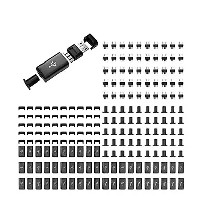 50 Packs Micro USB B Male Plug Connector Kits With Plastic Cover For DIY Sold... • $23.15