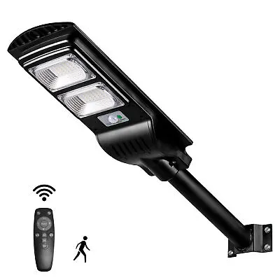 200W 300 LED Solar Street Light Motion Sensor Dusk To Dawn Road Lamp+Pole+Remote • $45.99