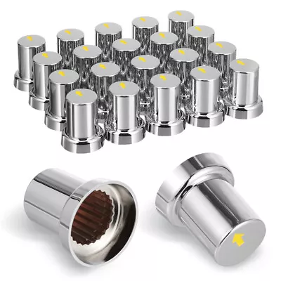 20pcs 33mm Semi Truck Wheel Lug Nut Bolt Covers Chrome Plated ABS Protector Caps • $42.69