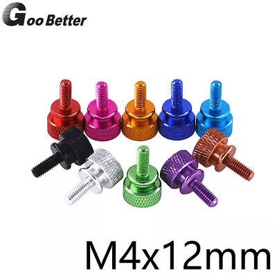 M4x12mm Knurled Thumb Screw Bolts Computer PC Case DIY Anodized Aluminum Alloy • £1.26