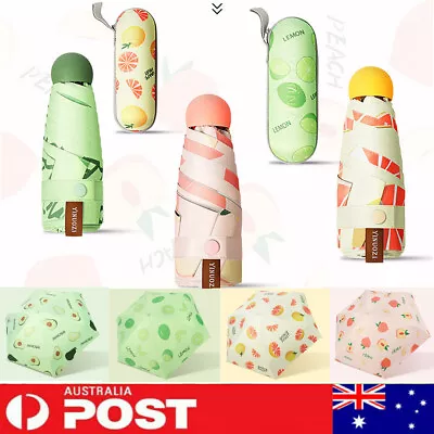 $21.98 • Buy Mini Fruit Umbrella Windproof Anti-UV Sun /Rain Folding Small Pocket Umbrella AU