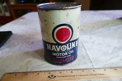 Vintage Empty Metal Quart Oil Can Havoline Insulated Lot 23-84-B • $12