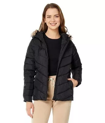 U.S. POLO ASSN. Faux Fur Hood Puffer Jacket (Black) • $76.95