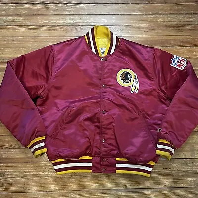 Vintage 80s Washington Redskins Satin Starter Jacket Size Large NFL Commanders • $120