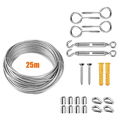 Stainless Steel Cable Wire Rope Aircraft Cable Railing With Connectors K7K5 • $15.49